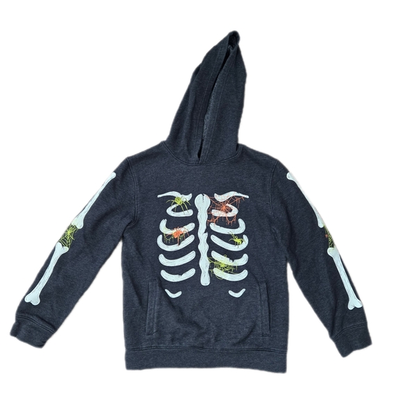 Cat & Jack Other - Cat & Jack Charcoal Skeleton Hoodie W/ Pockets